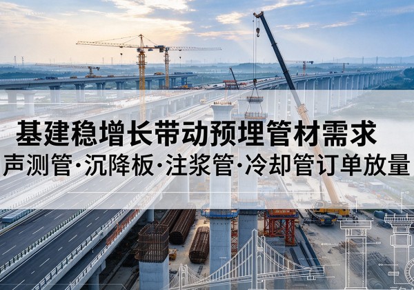 石峰基建稳增长带动预埋监测管材需求，声测管、沉降板、注浆管订单持续放量